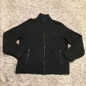 Wool polo zip up sweater